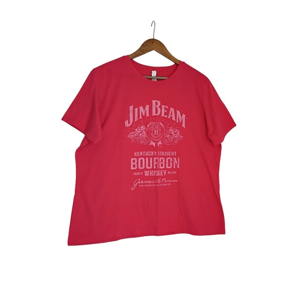 Jim Beam Kentucky Bourbon Whiskey Graphic T-Shirt XL Bella Canvas Red NWOT